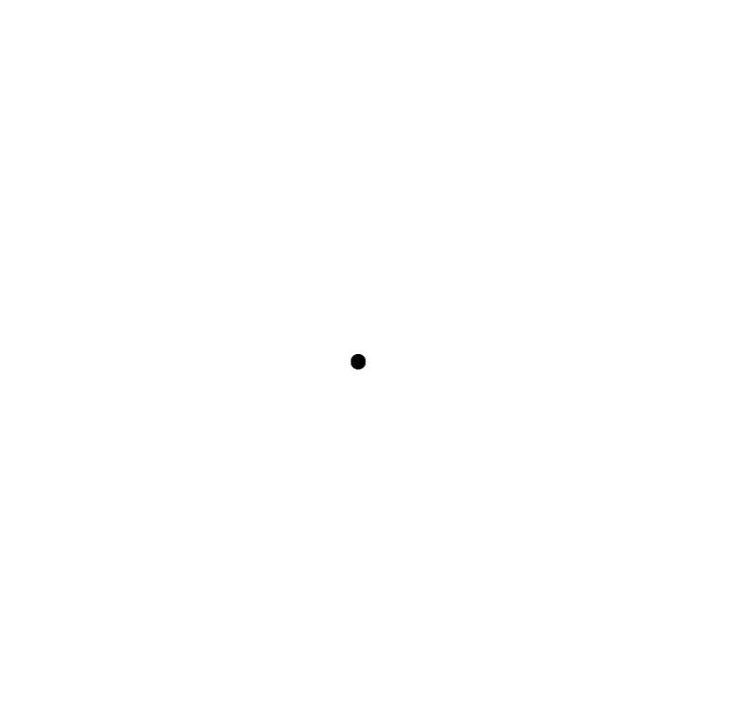 A small black dot in a large white void